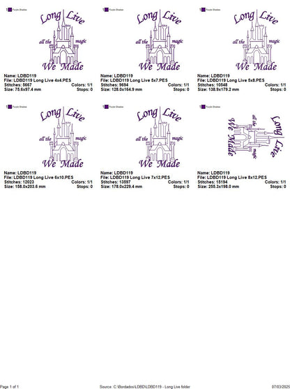 Long Live - Taylor Swift - Fill Stitch Redwork