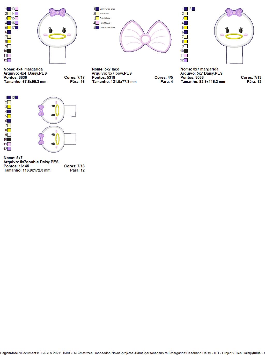 Headband Daisy - ITH Project - Machine Embroidery Design