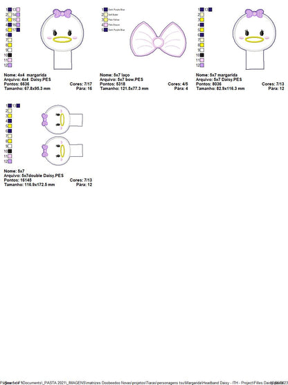 Headband Daisy - ITH Project - Machine Embroidery Design