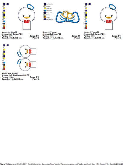 Donald Headband - ITH Project - Machine Embroidery Design