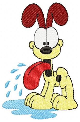 Silly Yellow Dog - Fill Stitch - Machine Embroidery Design