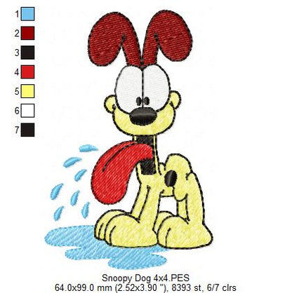 Silly Yellow Dog - Fill Stitch - Machine Embroidery Design