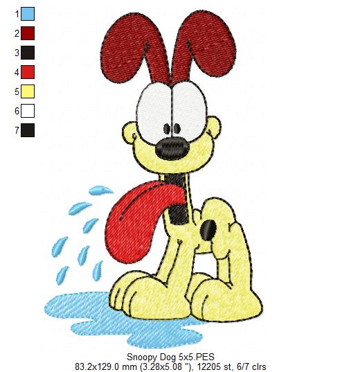 Silly Yellow Dog - Fill Stitch - Machine Embroidery Design