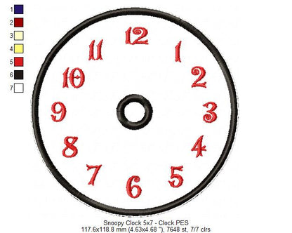 Snoopy House Clock - ITH Project - Machine Embroidery Design