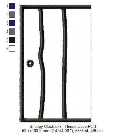 Snoopy House Clock - ITH Project - Machine Embroidery Design