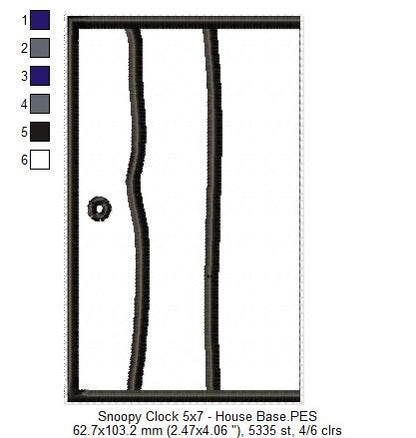 Snoopy House Clock - ITH Project - Machine Embroidery Design