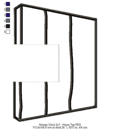 Snoopy House Clock - ITH Project - Machine Embroidery Design