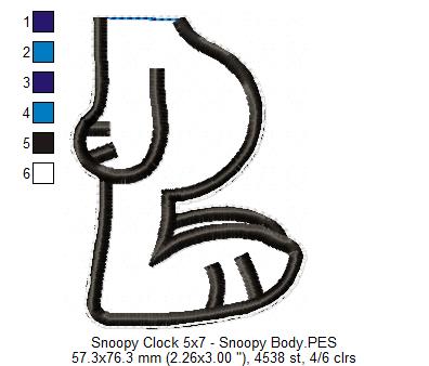 Snoopy House Clock - ITH Project - Machine Embroidery Design