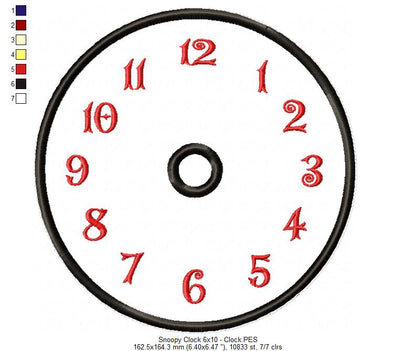 Snoopy House Clock - ITH Project - Machine Embroidery Design