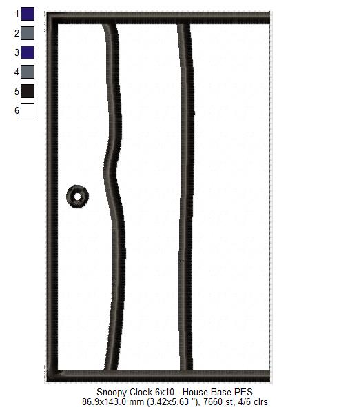 Snoopy House Clock - ITH Project - Machine Embroidery Design