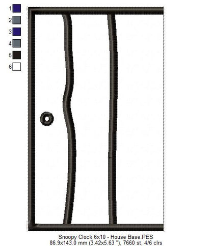 Snoopy House Clock - ITH Project - Machine Embroidery Design