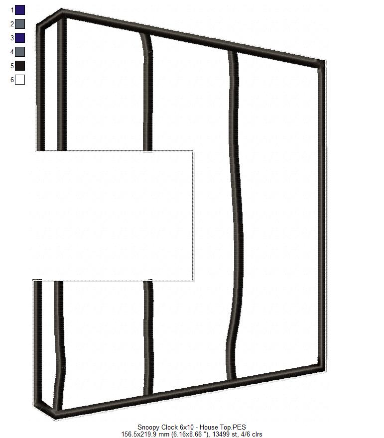 Snoopy House Clock - ITH Project - Machine Embroidery Design