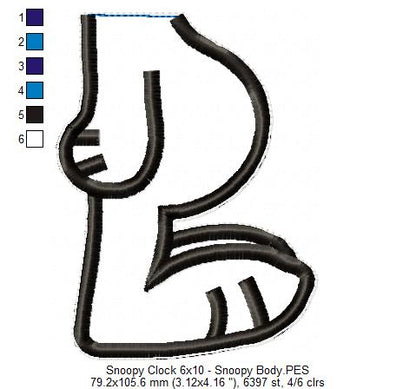 Snoopy House Clock - ITH Project - Machine Embroidery Design