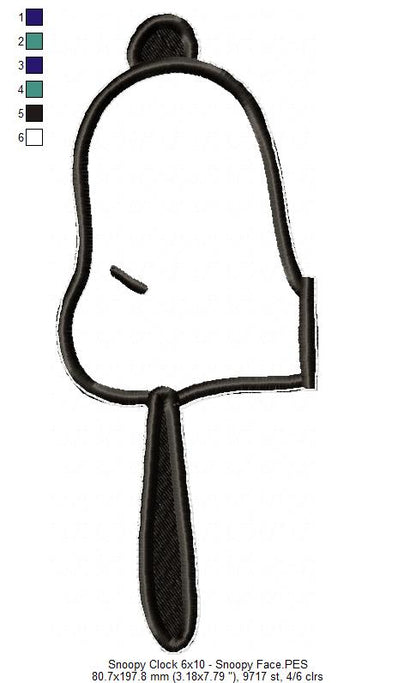 Snoopy House Clock - ITH Project - Machine Embroidery Design
