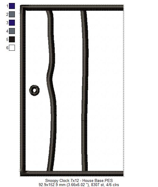 Snoopy House Clock - ITH Project - Machine Embroidery Design