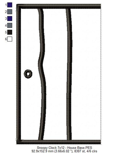 Snoopy House Clock - ITH Project - Machine Embroidery Design