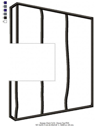 Snoopy House Clock - ITH Project - Machine Embroidery Design