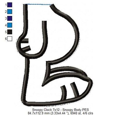 Snoopy House Clock - ITH Project - Machine Embroidery Design