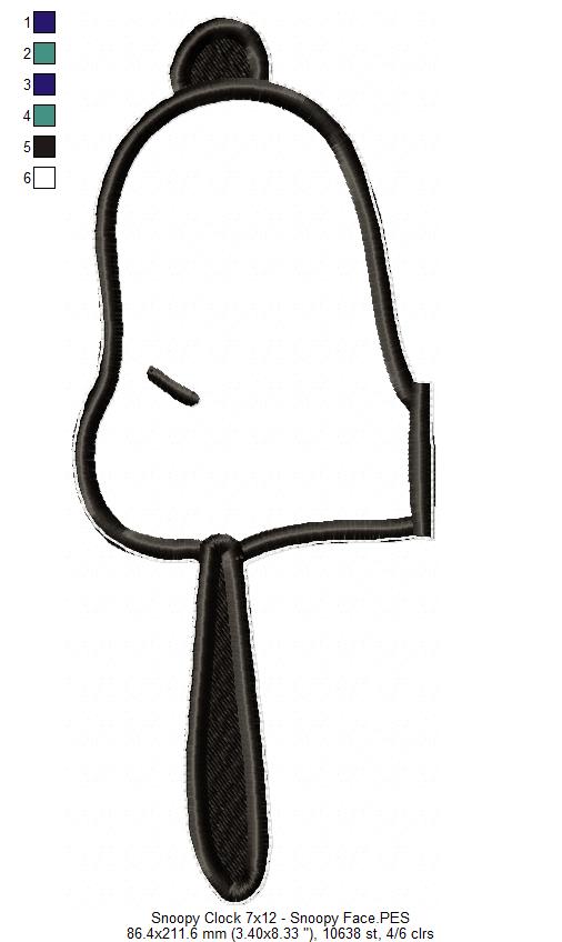 Snoopy House Clock - ITH Project - Machine Embroidery Design