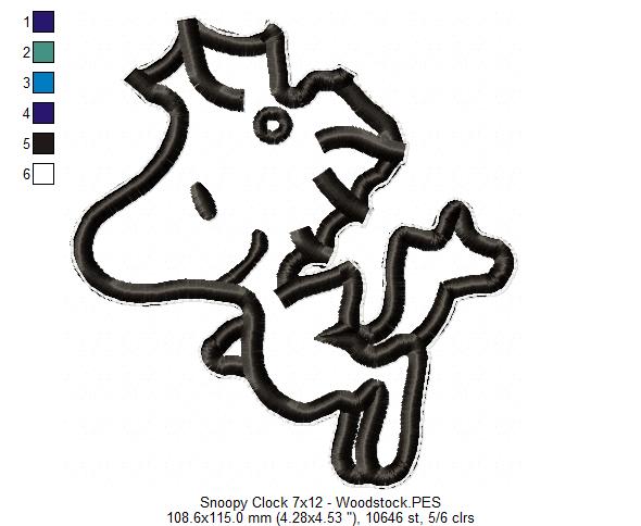 Snoopy House Clock - ITH Project - Machine Embroidery Design