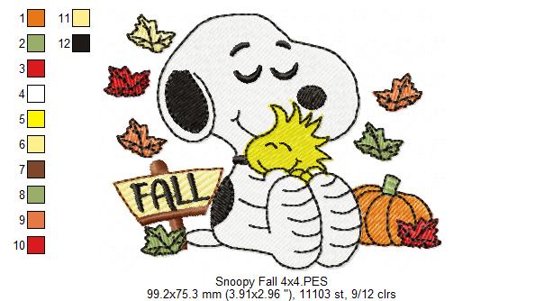 Cozy Fall Puppy Hug – Fill Stitch – Machine Embroidery Design