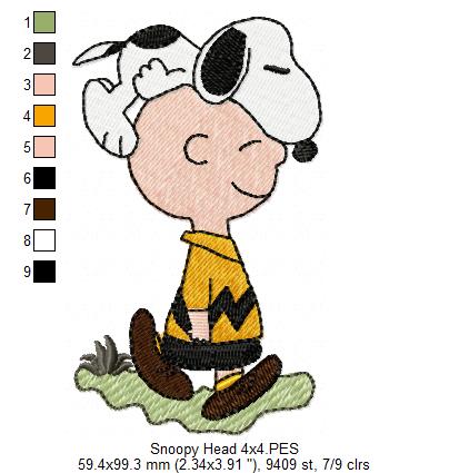 Snoopy on My Mind – Fill Stitch – Machine Embroidery Design