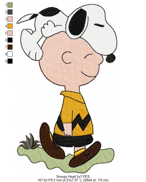 Snoopy on My Mind – Fill Stitch – Machine Embroidery Design
