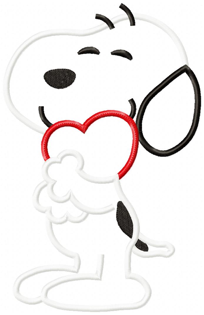 Love You So Much Snoopy 🐾 – Appliqué – Machine Embroidery Design
