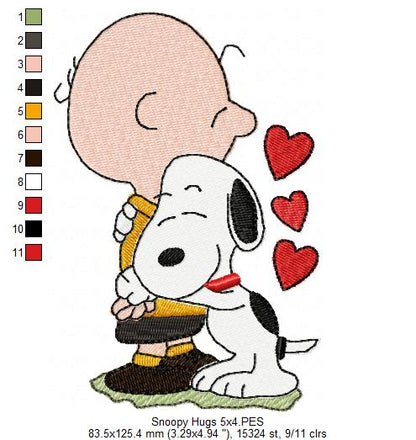 Sweetest Hug Ever! 💘🐕 – Fill Stitch – Machine Embroidery Design