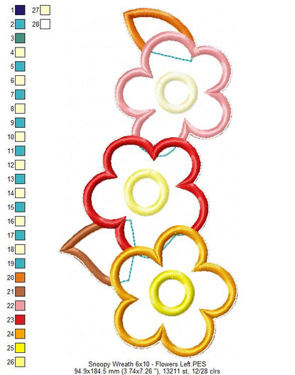 Snoopy Fall Wreath - ITH Project - Machine Embroidery Design