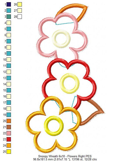 Snoopy Fall Wreath - ITH Project - Machine Embroidery Design