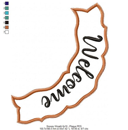 Snoopy Fall Wreath - ITH Project - Machine Embroidery Design