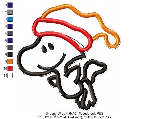 Snoopy Fall Wreath - ITH Project - Machine Embroidery Design