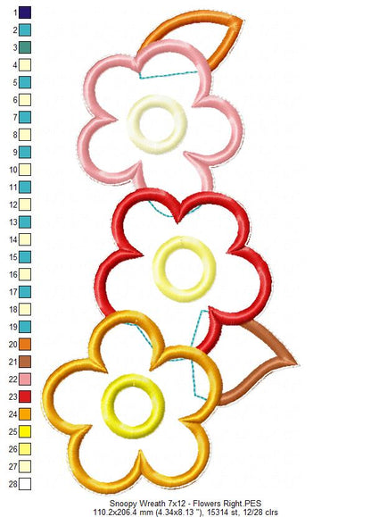 Snoopy Fall Wreath - ITH Project - Machine Embroidery Design