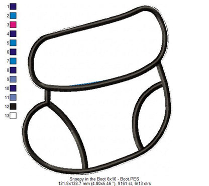 Snoopy in the boot - ITH Project - Machine Embroidery Design