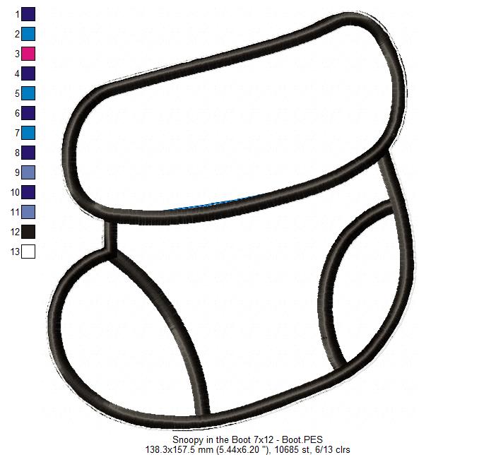 Snoopy in the boot - ITH Project - Machine Embroidery Design