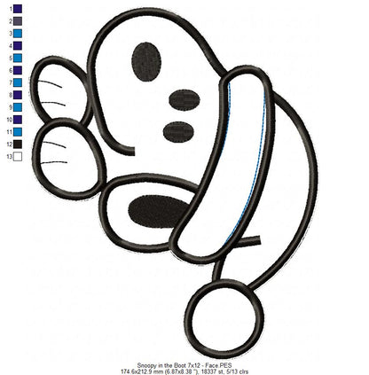 Snoopy in the boot - ITH Project - Machine Embroidery Design