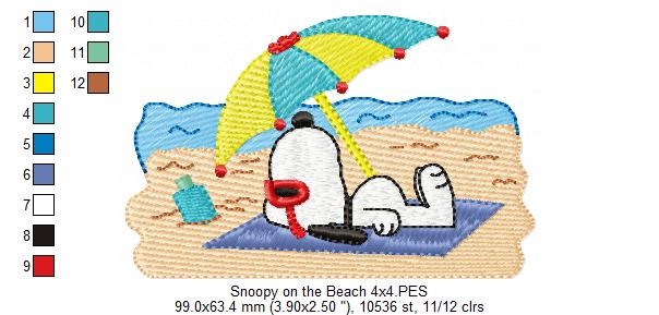 White Dog on the Beach - Fill Stitch - Machine Embroidery Design