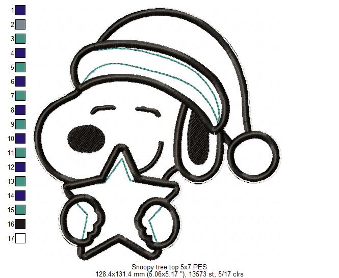Snoopy Tree Top - ITH Project - Machine Embroidery Design