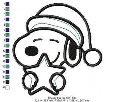 Snoopy Tree Top - ITH Project - Machine Embroidery Design