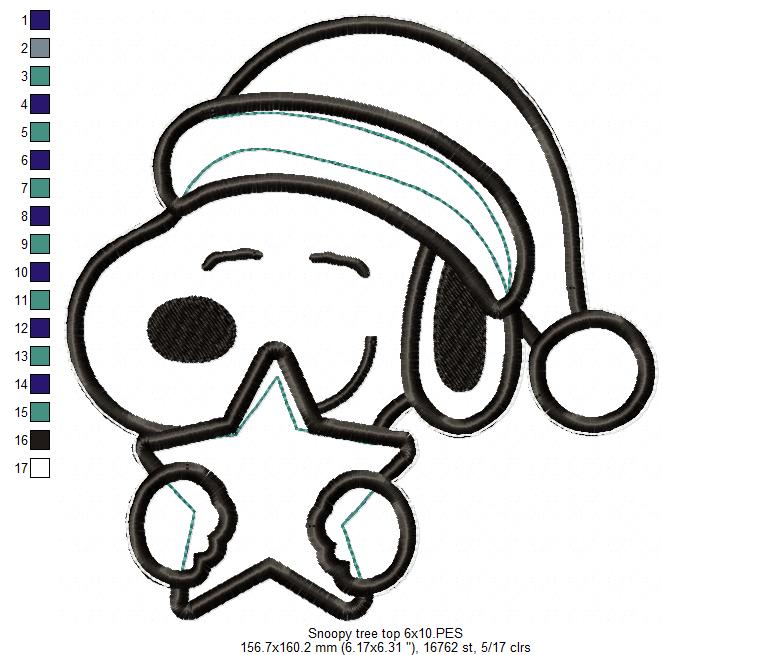 Snoopy Tree Top - ITH Project - Machine Embroidery Design