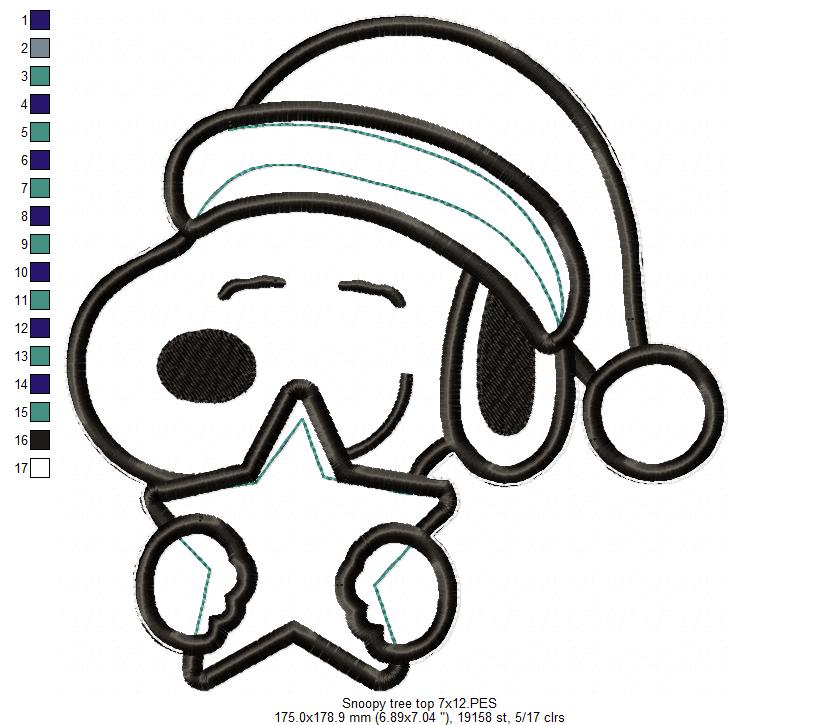 Snoopy Tree Top - ITH Project - Machine Embroidery Design