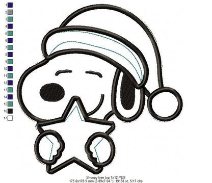 Snoopy Tree Top - ITH Project - Machine Embroidery Design