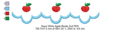 Princess Snow White and Border - Fill Stitch
