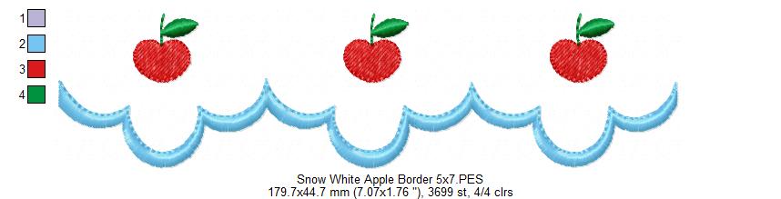 Princess Snow White and Border - Fill Stitch
