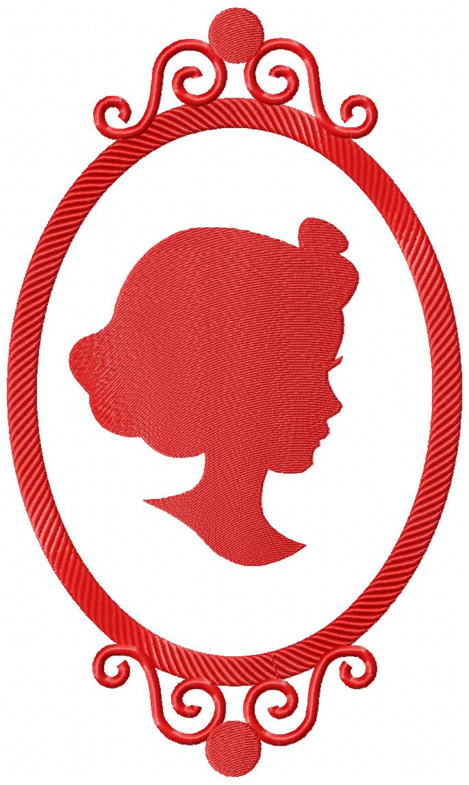 Princess Silhouette Frame Collection - Set of 12 designs - Fill Stitch Machine Embroidery Design