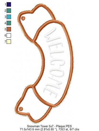 Snowman Tower Ornament - ITH Project - Machine Embroidery Design