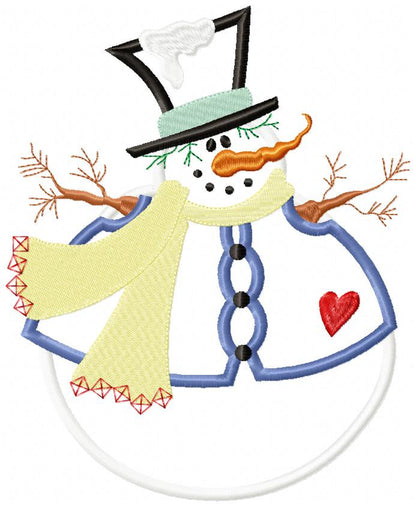 Snowman Christmas – Applique - Machine Embroidery Design