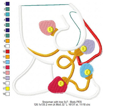 Snowman and Christmas Tree - ITH Project - Machine Embroidery Design