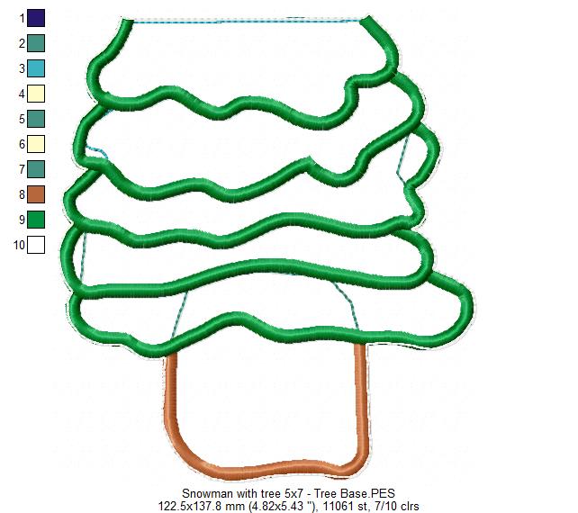 Snowman and Christmas Tree - ITH Project - Machine Embroidery Design